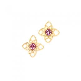 SARURU W-1920 다이아몬드꽃 골드 / 핑크 10mm 2개